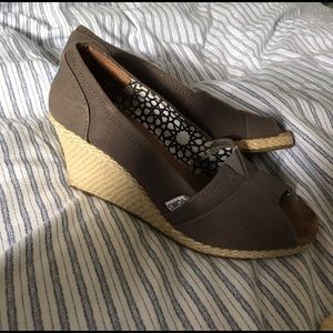 TOMS Espadrille Grey with 3.5” heel